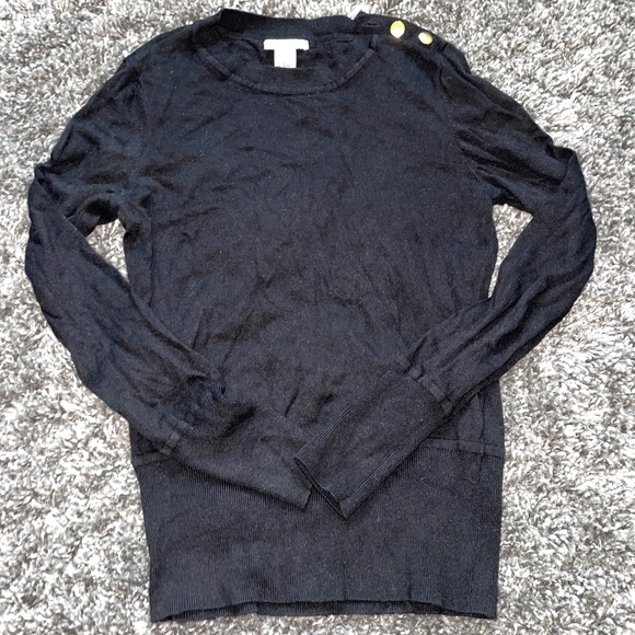 CLOSET CLEAN OUT! Cozy Black Sweater with Gold Buttons - Women's Size Small - Picture 1 of 7